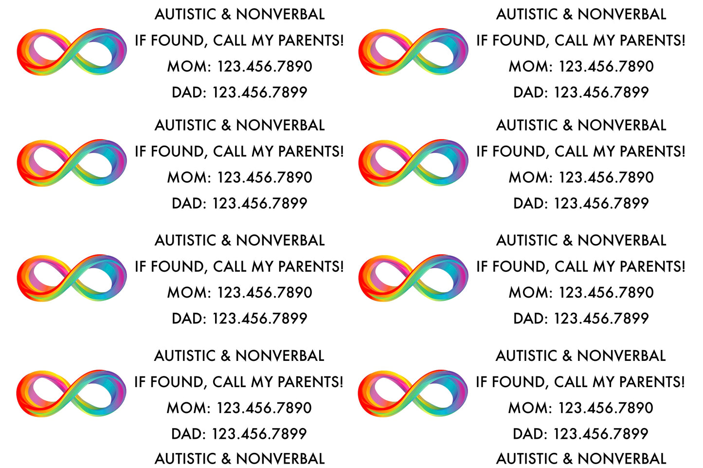 ASD/Neurodivergent Lost & Found Labels
